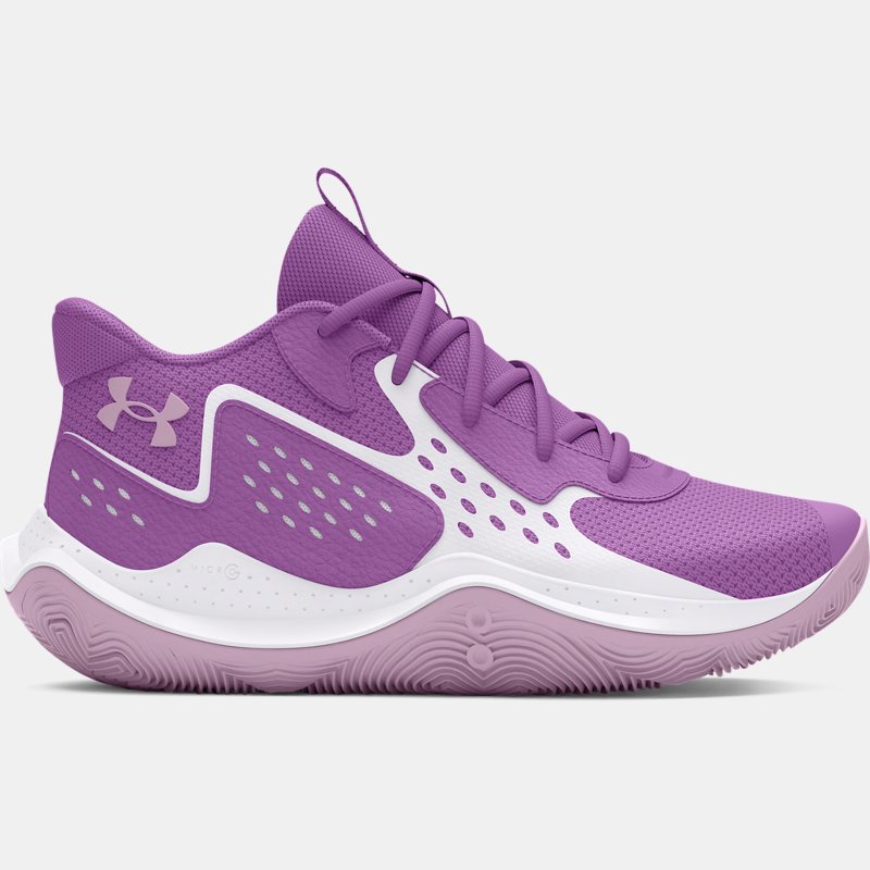 Grade School  Under Armour  Jet '23 Basketball Shoes Provence Purple / White / Purple Ace 3